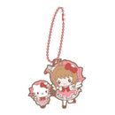 Sakura Kinomoto & Hello Kitty Cardcaptor Sakura & Sanrio Rubber Mascot Keychain