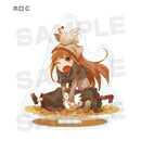 Holo Wolf and Parchment: New Theory Spice & Wolf Trading Acrylic Stand Keychain