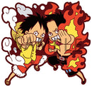 Monkey D. Luffy & Portgas D. Ace One Piece Luffy Special Buddy Colle Rubber Mascot