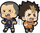 Ryunosuke Tanaka and Yu Nishinoya Haikyu Buddy Colle Rubber Mascot Keychain